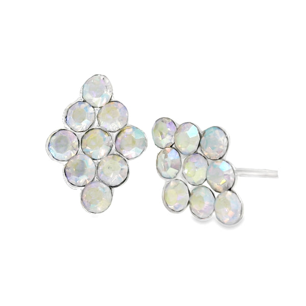 Broquel de Plata con Cristal Blanco Tornasol