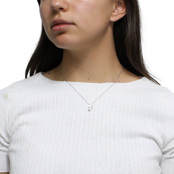 Collar de Hoja de Circonia con Perla