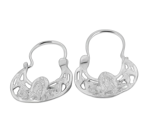 Arracadas Diamantadas Virgen De Guadalupe De Plata