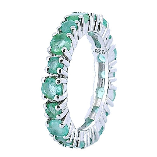 Anillo Churumbela De Plata Con Piedras Preciosas
