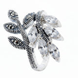 Anillo De Plata Con Marquesita y Circonia