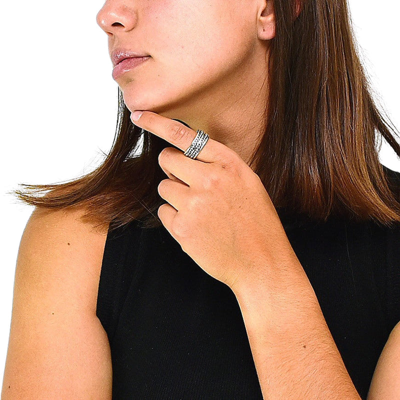 Anillo Doble Torsal De Plata