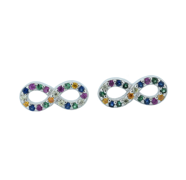 Arete De Plata Con Circonia Infinito