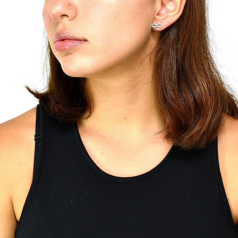 Arete De Plata Con Circonia Infinito