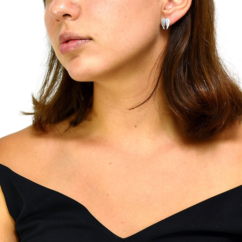 Aretes Alas De Ángel  De Plata