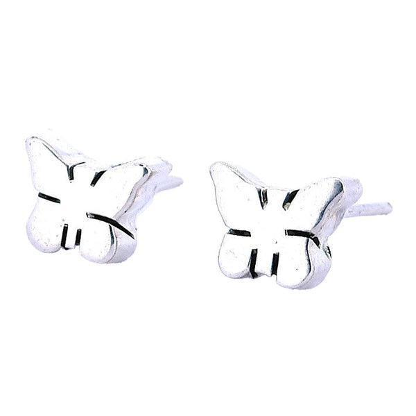 Aretes De Mariposa De Plata