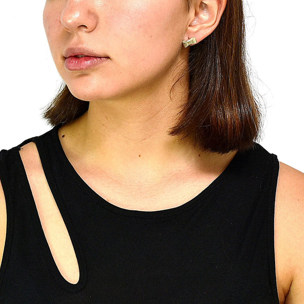 Aretes De Moño De Plata