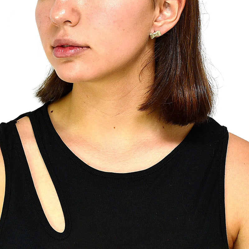 Aretes De Moño De Plata