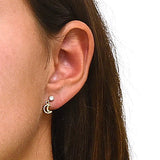 Aretes De Oro Luna Con Relieve