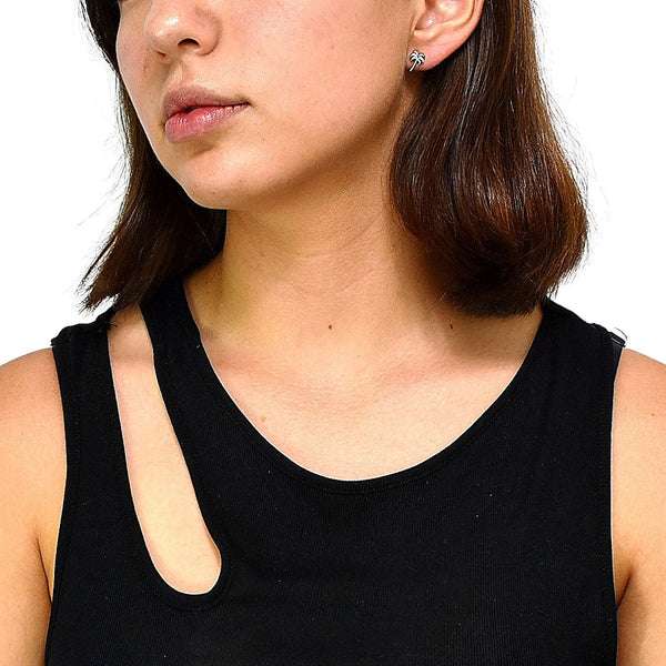 Aretes De Palmera De Plata