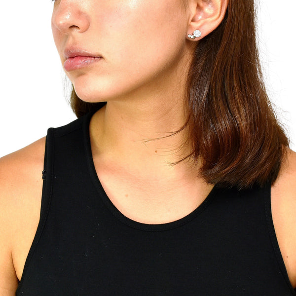 Aretes De Plata Con Circonia Circulos