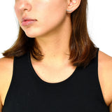 Aretes De Plata Con Circonia Curva