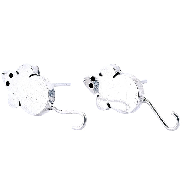 Aretes De Ratón De Plata
