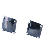 Broquel Cuadrado de Plata con  Circonia