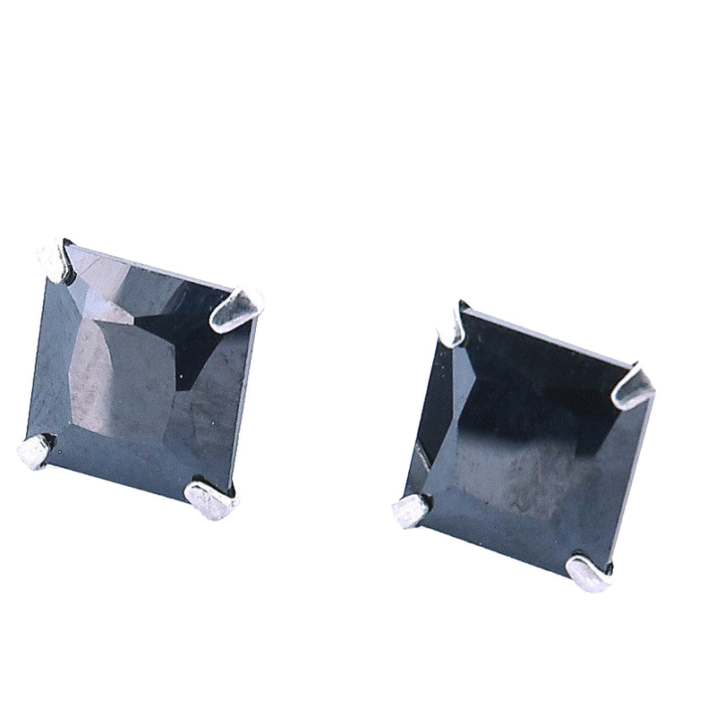 Broquel Cuadrado de Plata con  Circonia