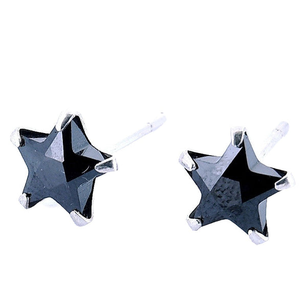 Broquel de Estrella Negra de Plata con Circonia