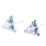 Broquel de Triángulo de Plata con Circonia