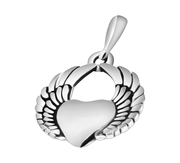 Dije De Corazón Con Alas Liso