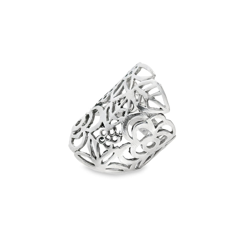 Anillo Floral De Plata #7
