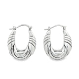 Arracadas De Plata Con Grabado De  Líneas Plata