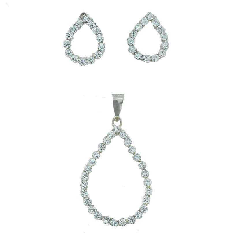 Juego De Gota Plata Con Circonia