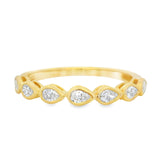 Anillo Serafina Media Churumbela de Diamantes Lab Corte Pera 0.38ct, Oro 14K