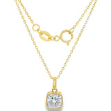 Collar Lia de Diamante Corte Cojín 1.09ct, Oro 14K