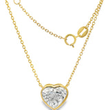 Collar Amara de Diamante Lab Corte Corazón 3.09ct, Oro 14K