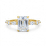 Anillo Octavia Solitario de Diamantes Lab Corte Esmeralda 1.99ct, Oro 14K