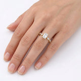 Anillo Octavia Solitario de Diamantes Lab Corte Esmeralda 1.99ct, Oro 14K