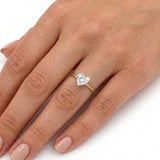 Anillo Dafne Solitario de Diamantes Lab Corte Corazón 1ct, Oro 14K