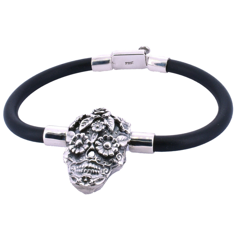 Pulsera De Caucho Con Dije De Catrina