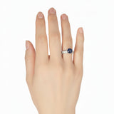 Anillo Solitario Zafiro Con Circonias