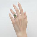 Anillo Azucena de Esmeralda con Topacio