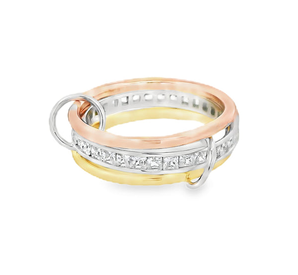 Anillo Unified con Chapa de Oro y Chapa de Oro Rosado