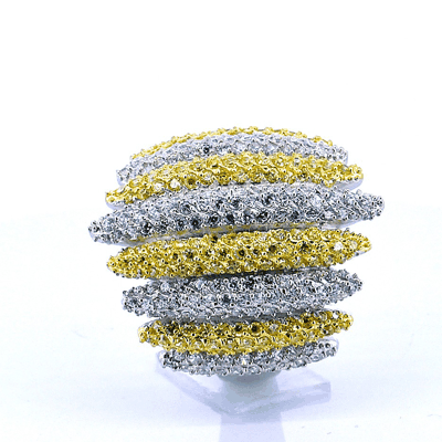 Anillo de Picos de Plata con Circonia y Chapa de Oro
