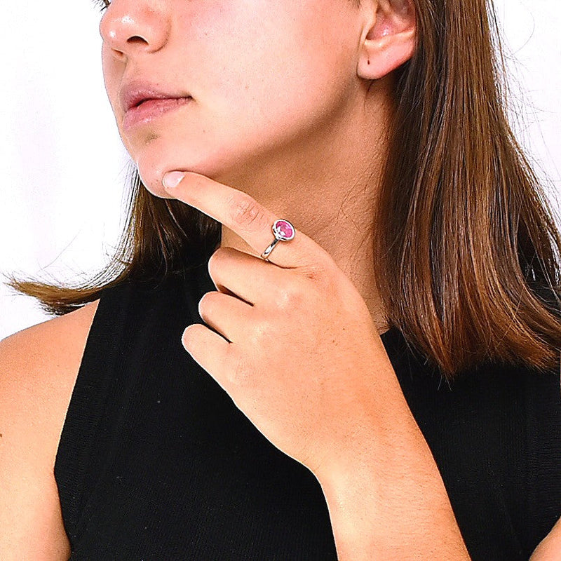 Anillo De Plata Con Piedras Preciosas