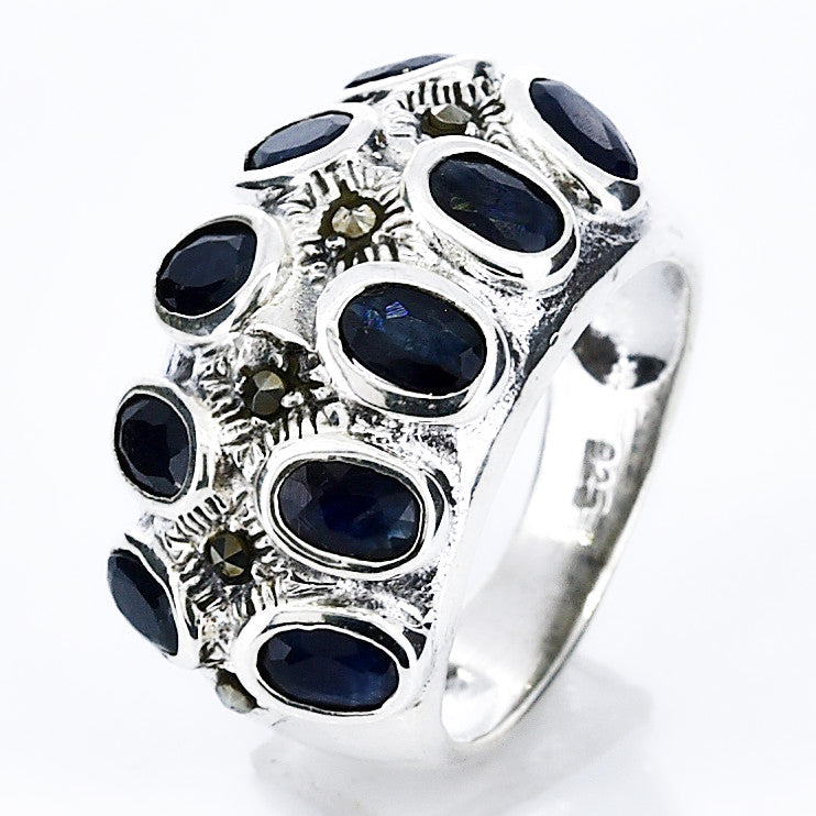 Anillo De Plata Con Piedras Preciosas
