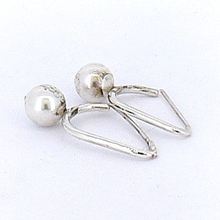 Arete De Plata Con Esfera