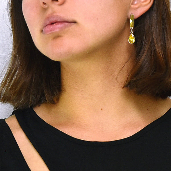 Arete De Plata Gota Con Circonia