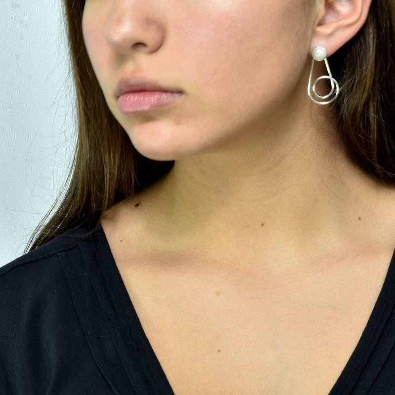 Arete Gota Garabato con Perla-Aretes-Plarte