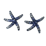 Arete de Estrella de Mar de Plata con Cristal
