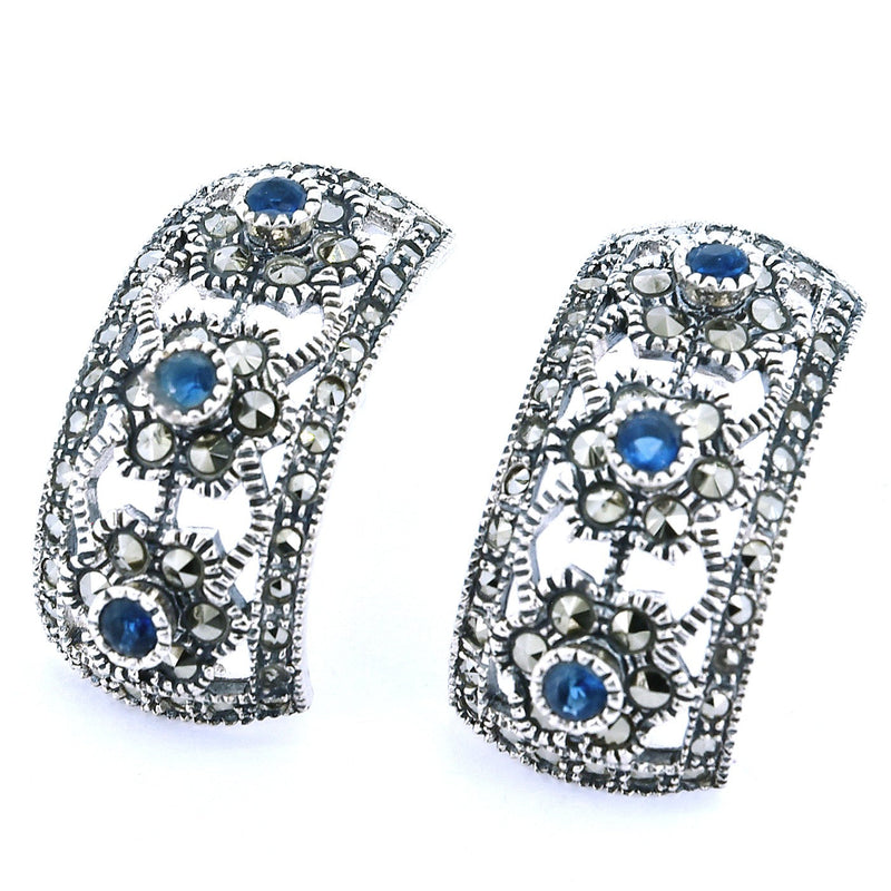 Aretes De Plata Marquesita Con Circonia