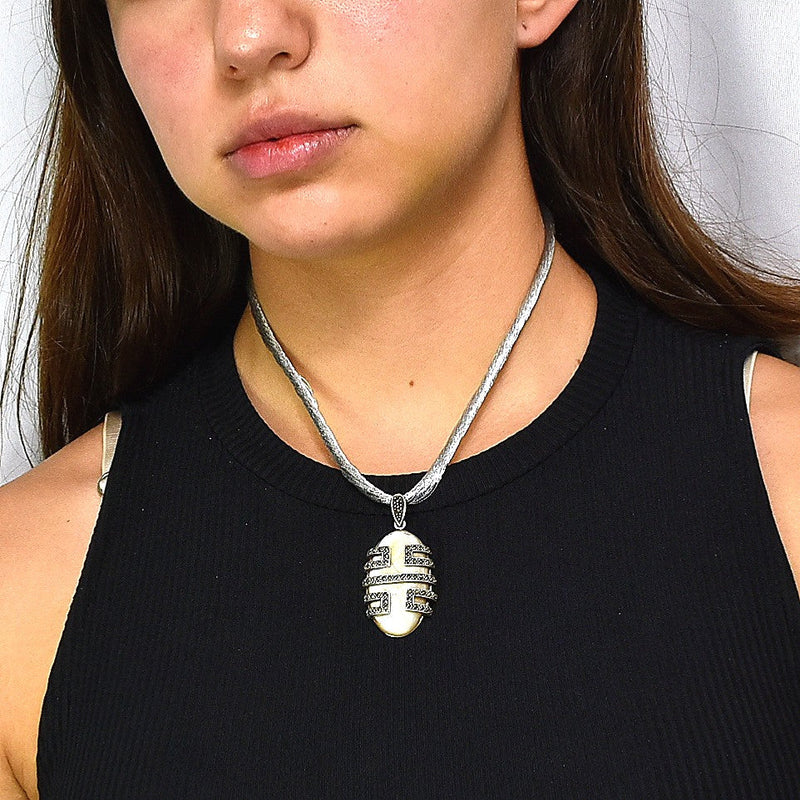 Collar De Plata Con Marquesita