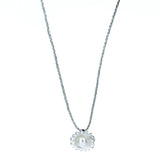 Collar Flor y Perla Con Cordón De Seda